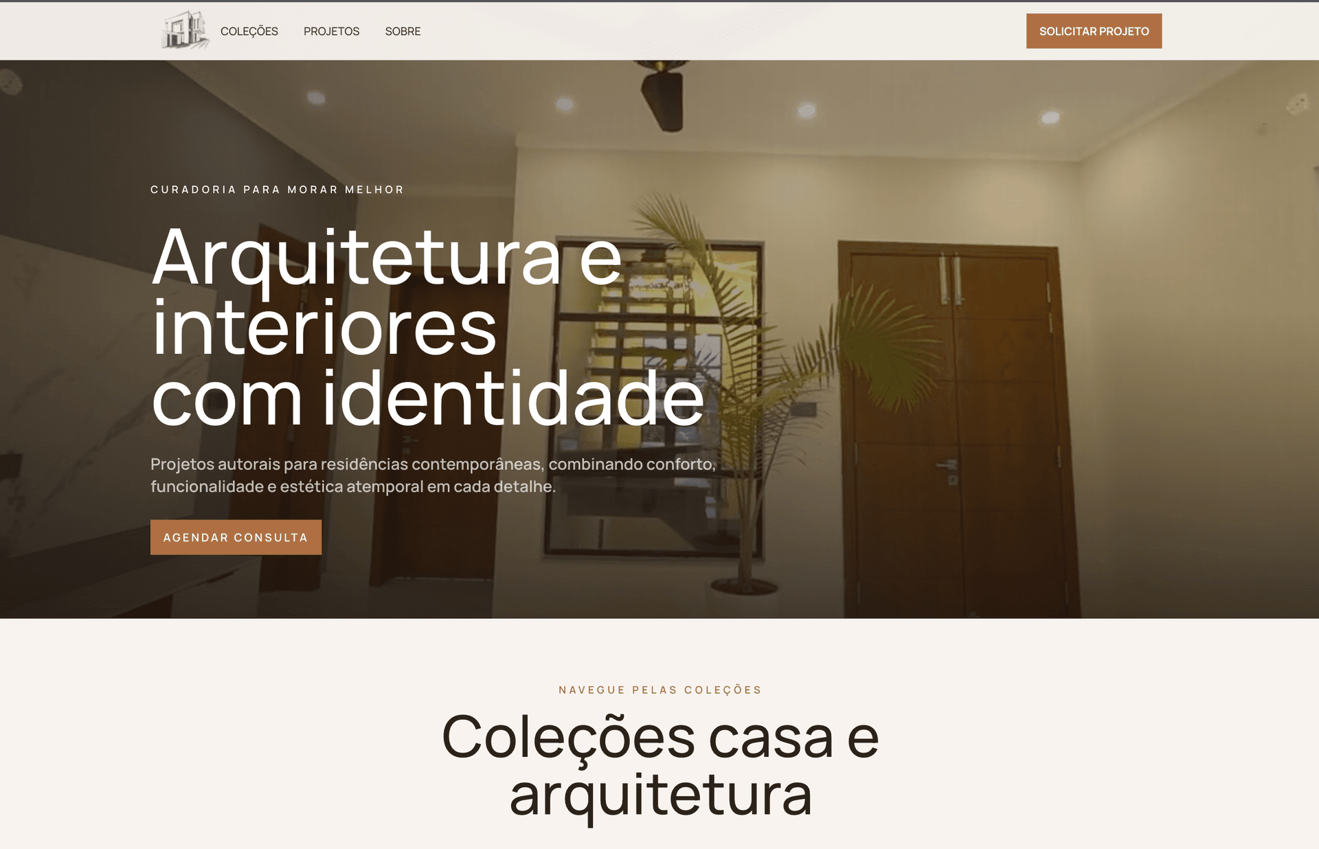 Exemplo de site para arquitetos e designers de interiores