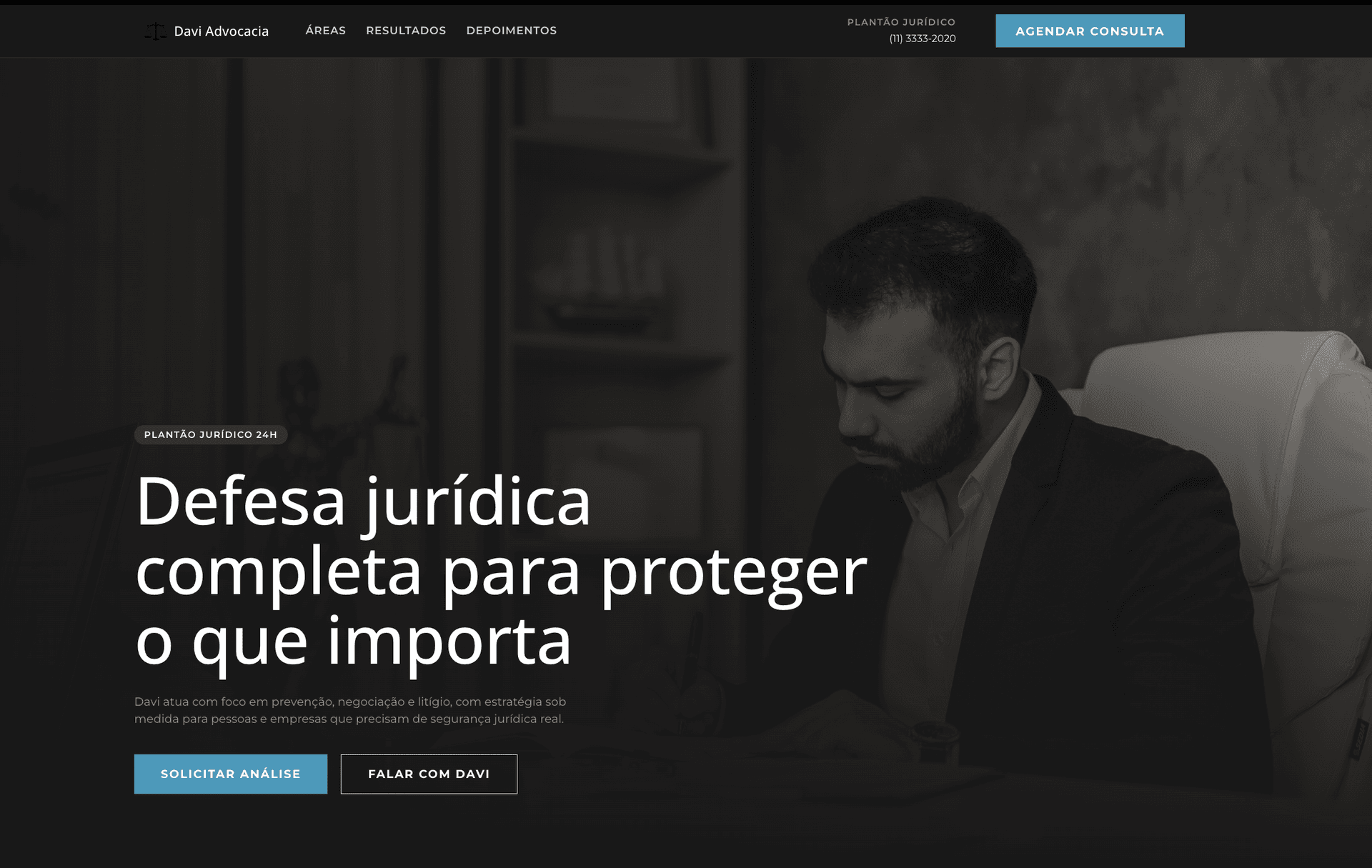 Exemplo de site para advogados e escritórios de advocacia