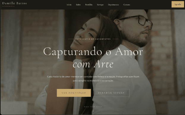 Exemplo de site para fotógrafos