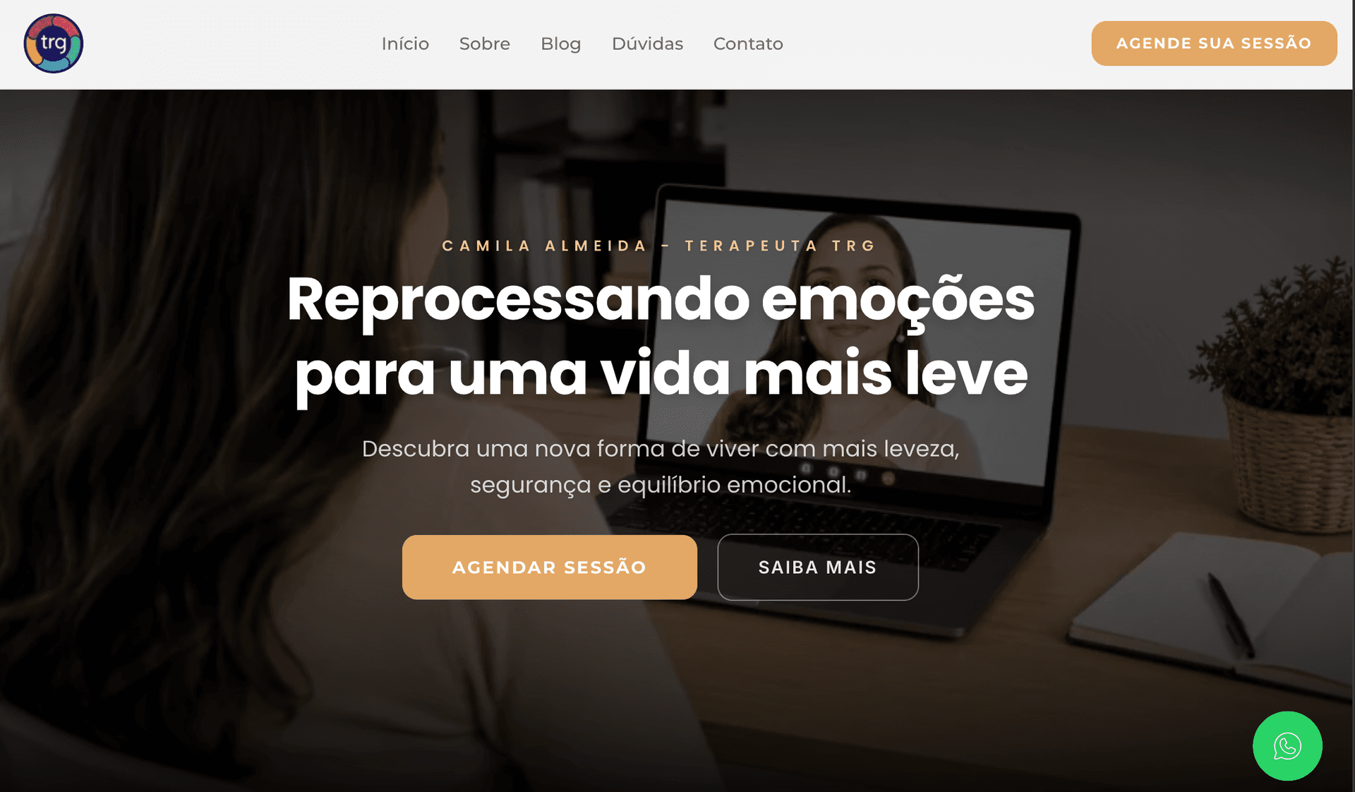 Exemplo de site para psicólogos e terapeutas